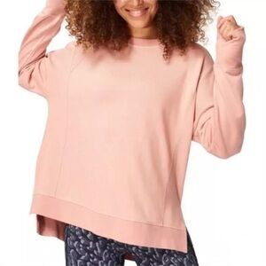 Sweaty Betty After Class Split Line Sweatshirt Pink Sz Large